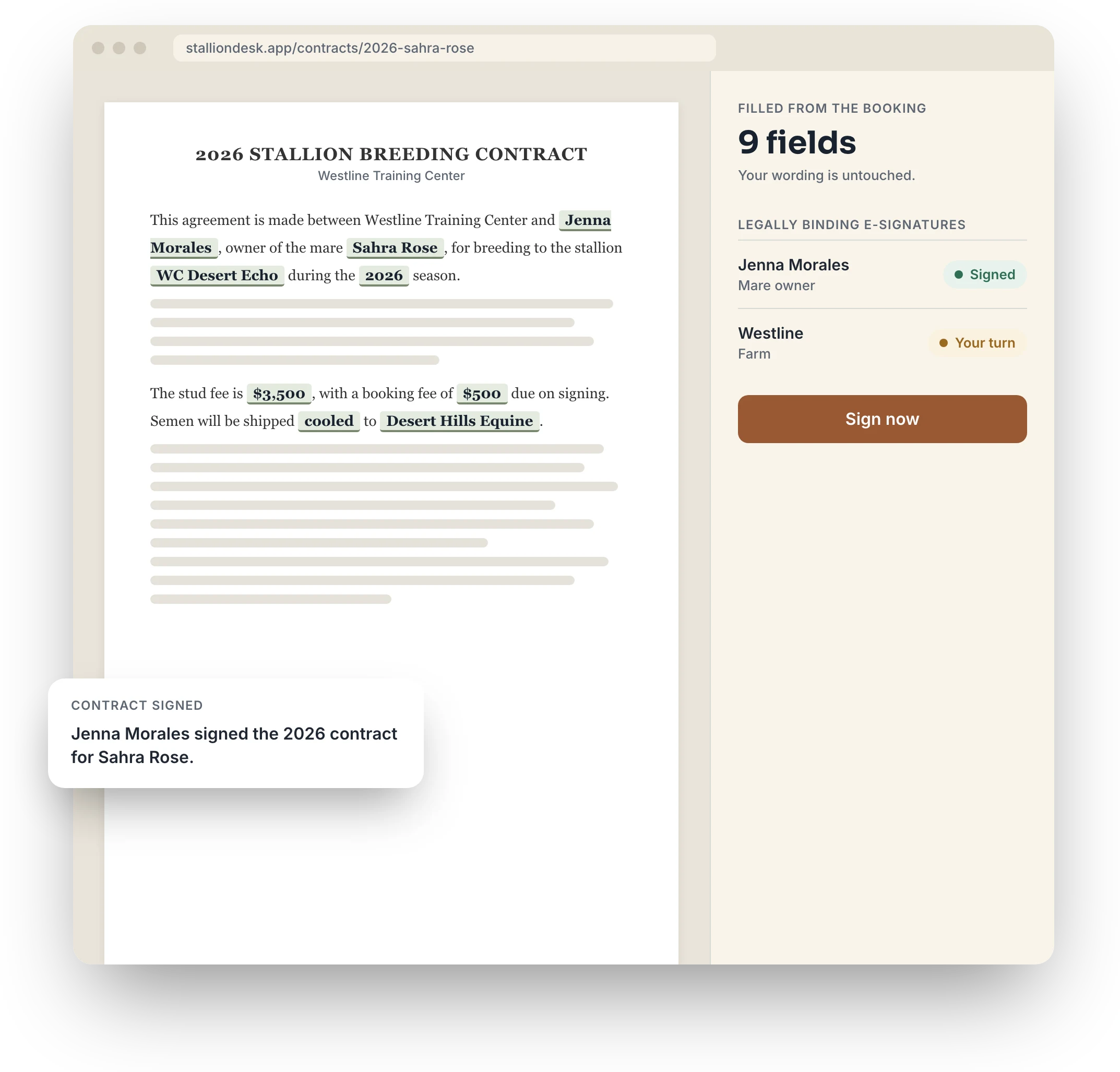 Contracts: breeding contracts from draft to signature